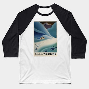 Winter in Yugoslavia, Ski Poster Baseball T-Shirt